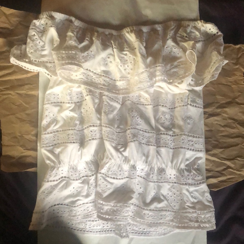 Bebe off the shoulder Lace Top